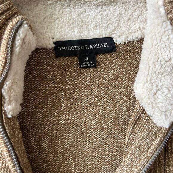 Tricots St Raphael Men’s Brown 1/4 Zip Pullover Sweater Shirt Size Extra Large - Picture 5 of 10